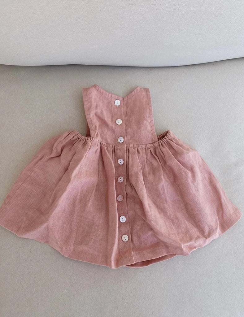 Image of Sun Dress in Pink Linen