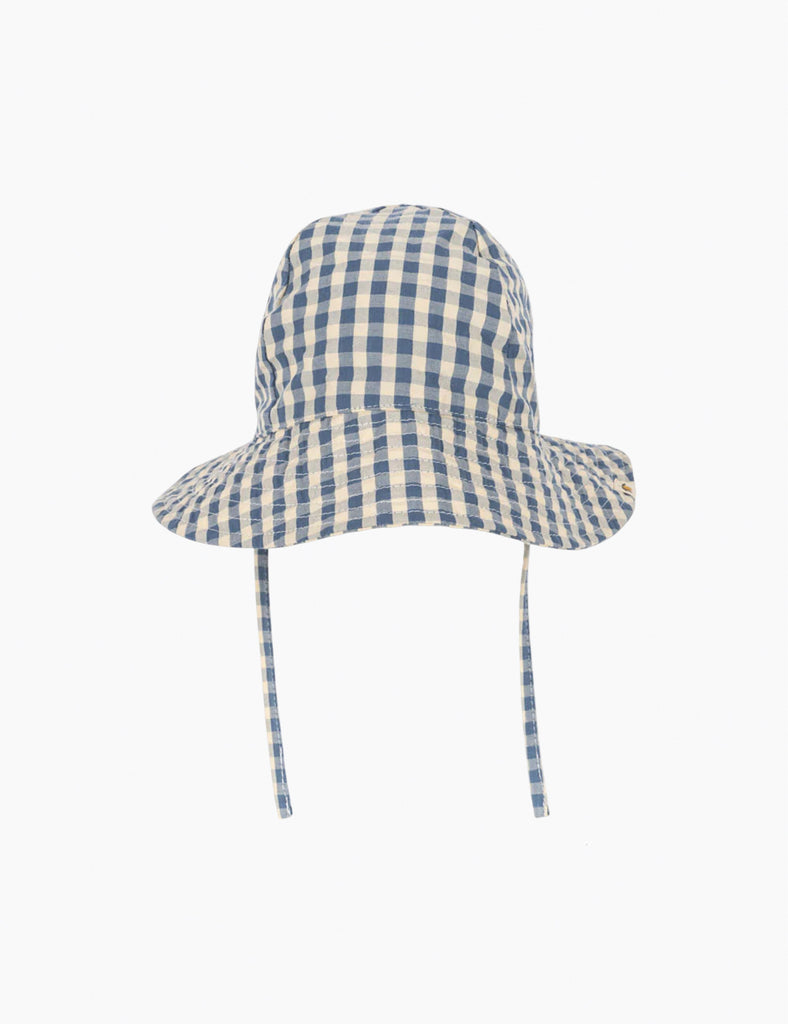 image of kim sun hat in blue gingham