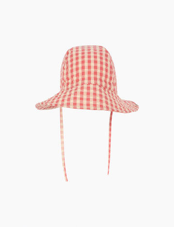 image of sun hat in pink gingham