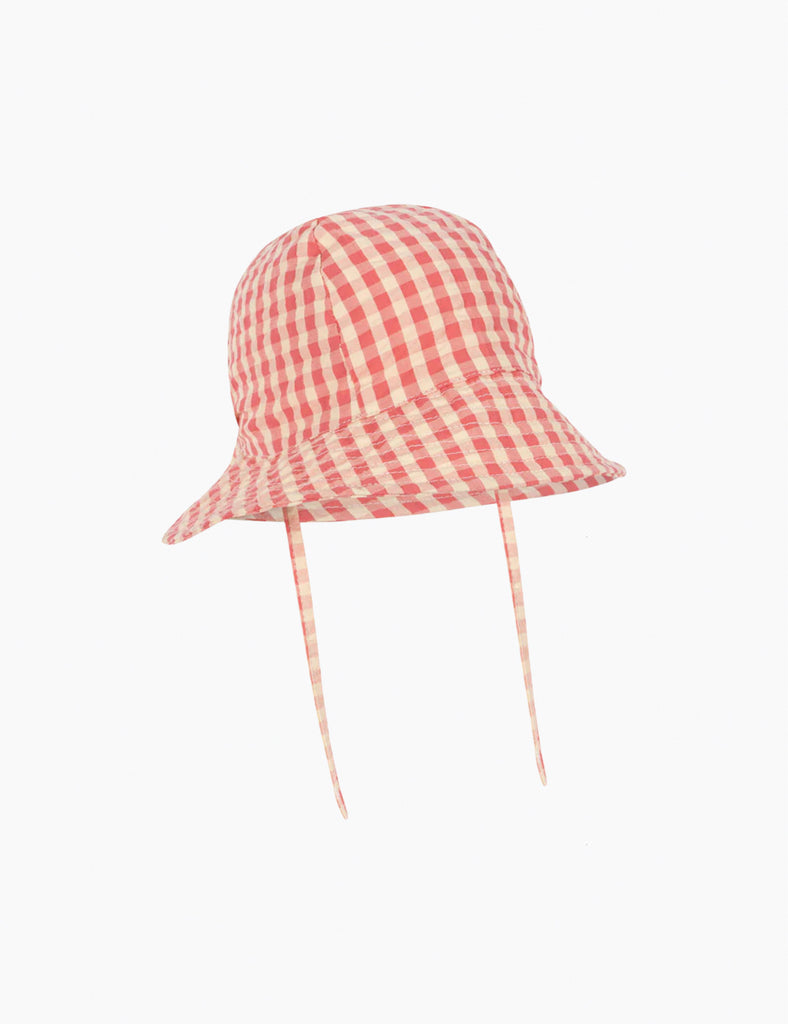 image of sun hat in pink gingham