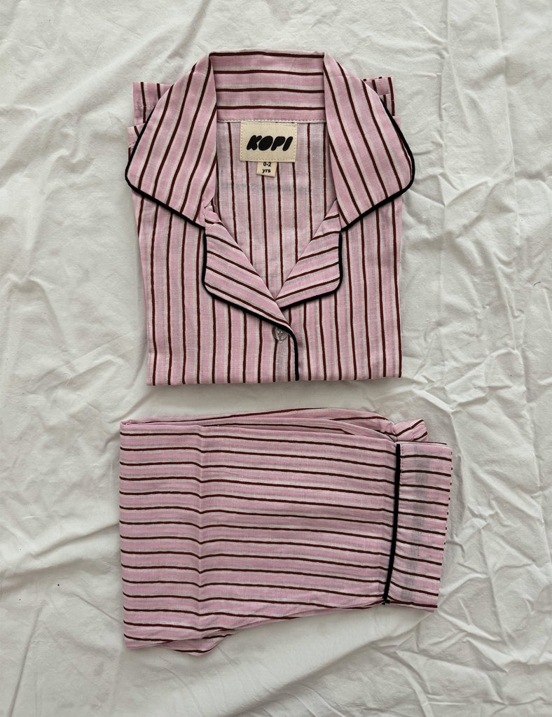 sunday set in pink stripey