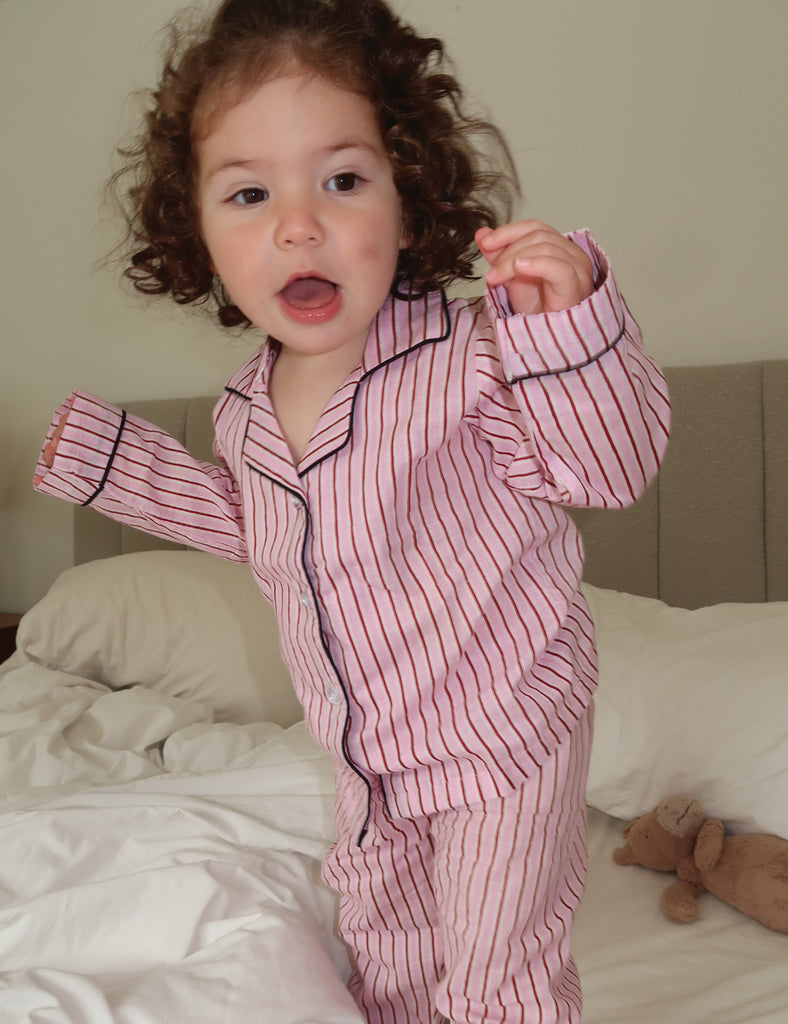 sunday set in pink stripey