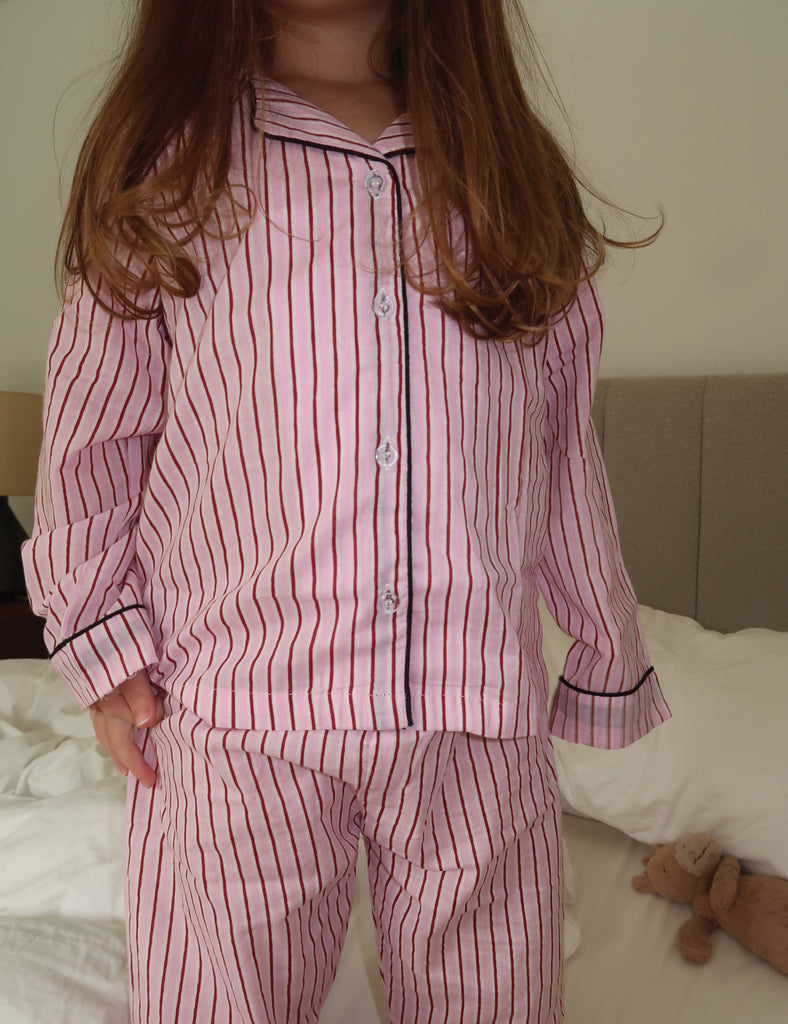 sunday set in pink stripey