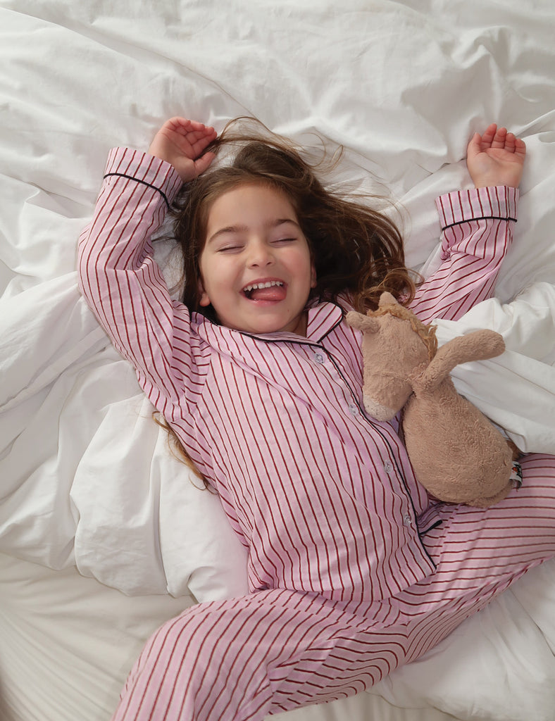 sunday set in pink stripey