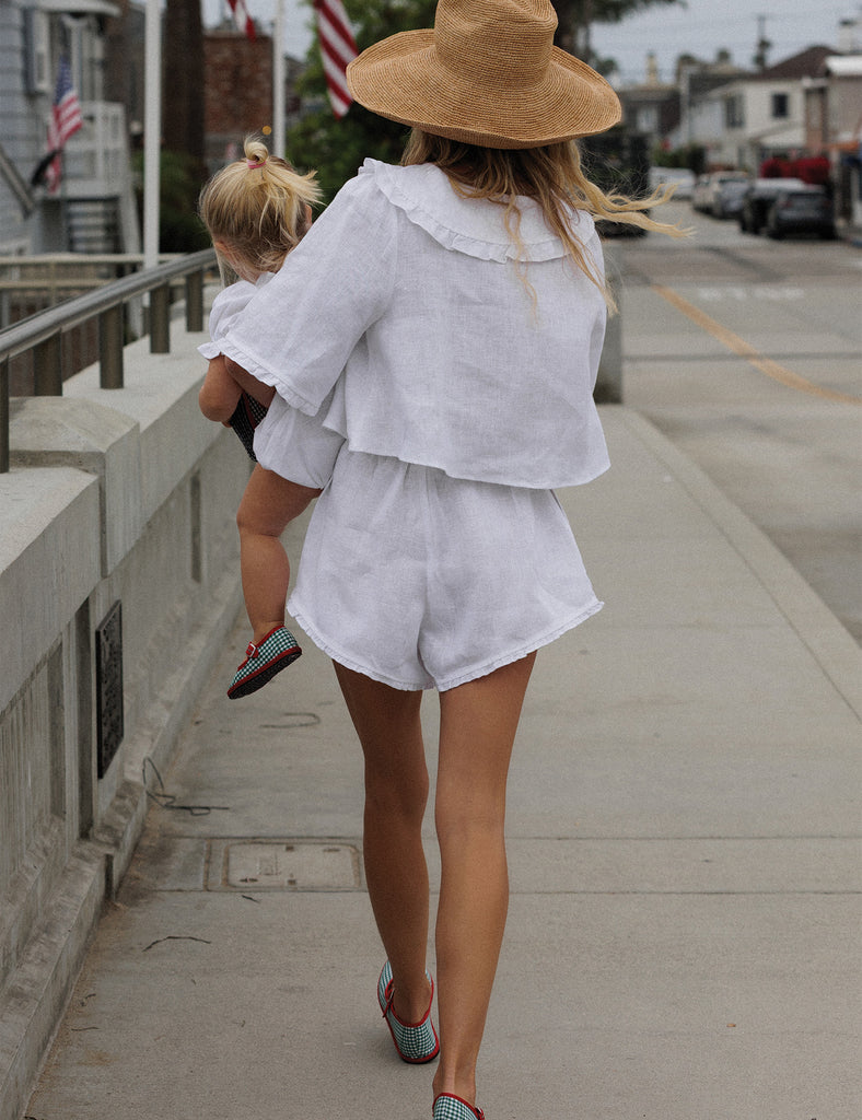 Image of Sylvie Blouse in White Linen