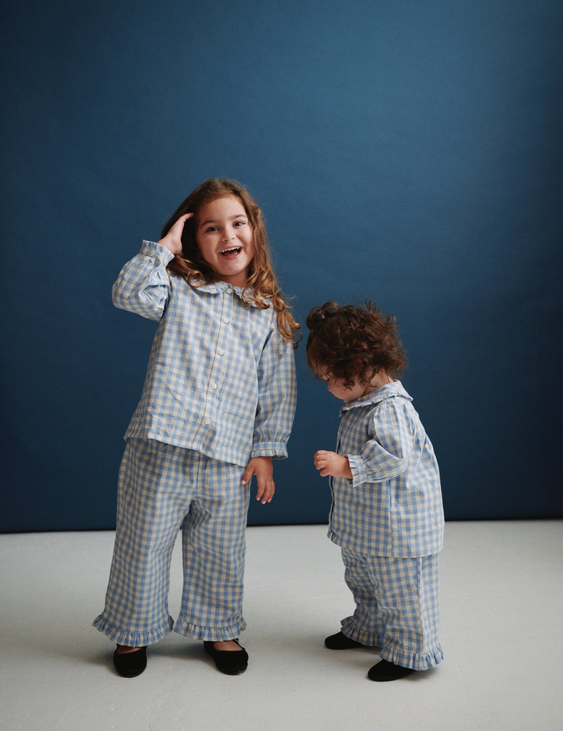 Image of Tillie Pants in Bluebell Check.