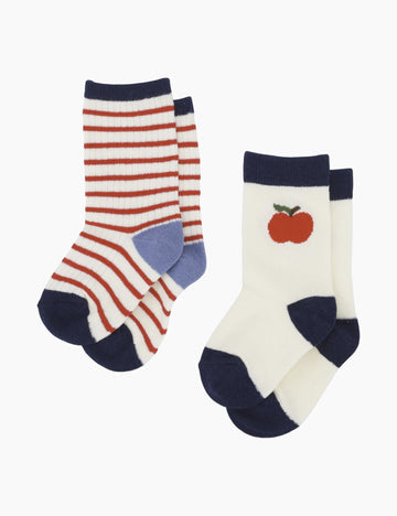 Image of a 2-pack of child's cotton socks on a white background.