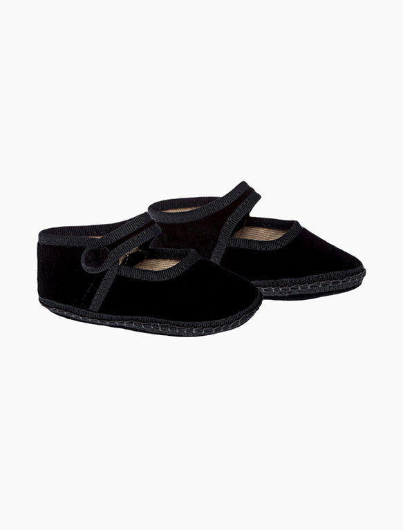 Velvet Baby Janes in Jet.