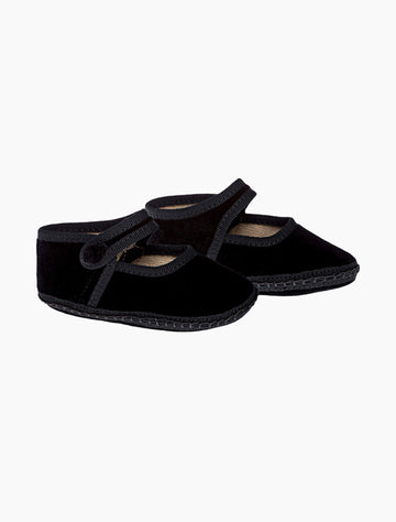 Velvet Baby Janes in Jet.