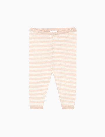 Striped baby leggings on a white background