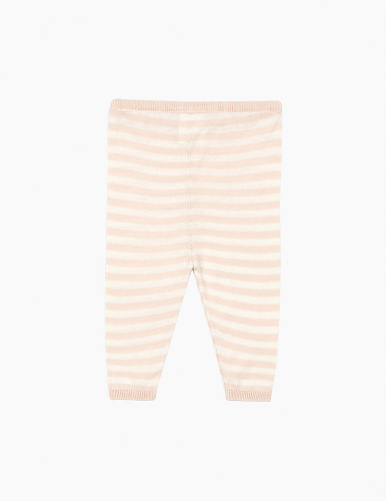 Striped baby leggings on a white background