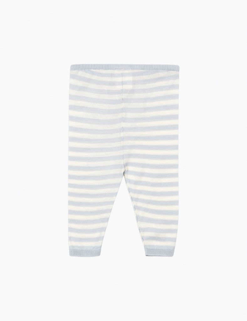 Striped baby leggings on a white background
