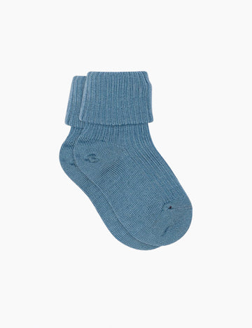 image of wool rib sock in provincial blue