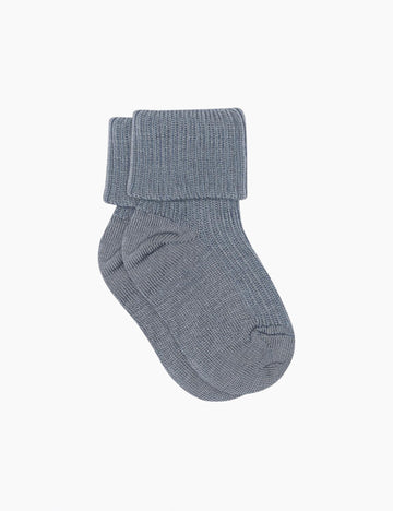 image of wool socks in stone blue