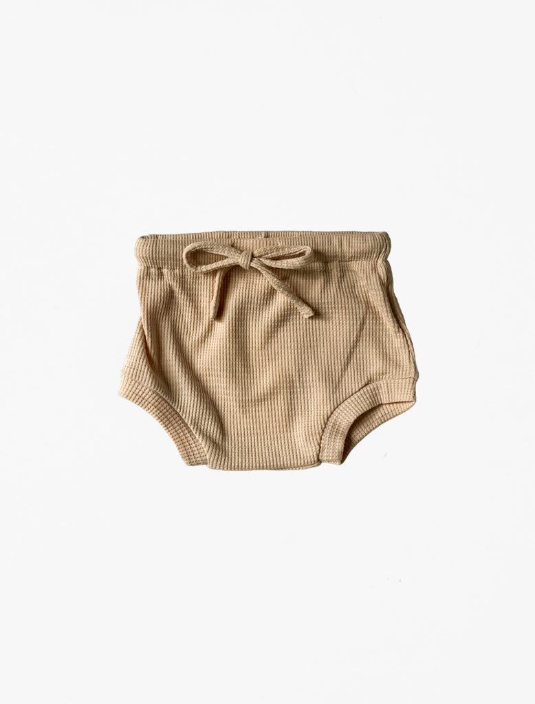 Waffle Shorts in Nude flat lay image.