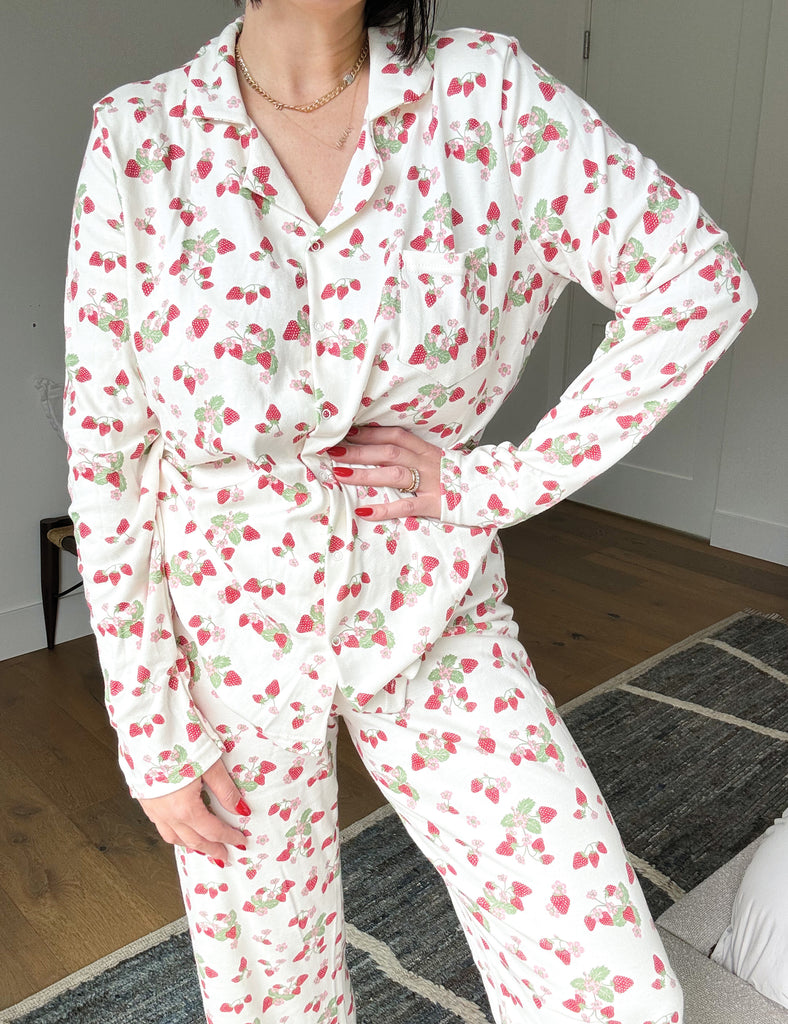 Image of the Womens Classic PJ Set in Strawberry Field