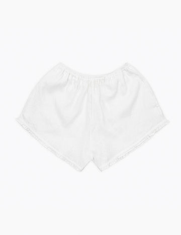 Image of Frill Short in White Linen