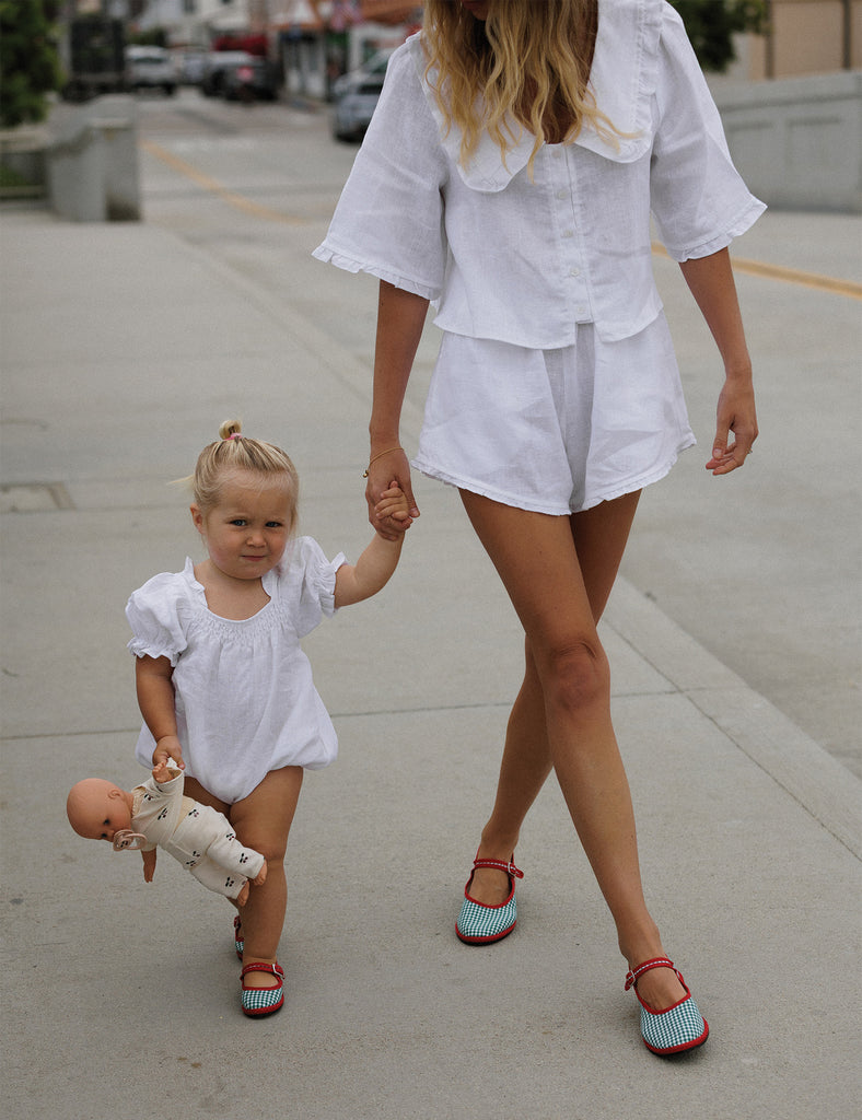 Image of Frill Short in White Linen