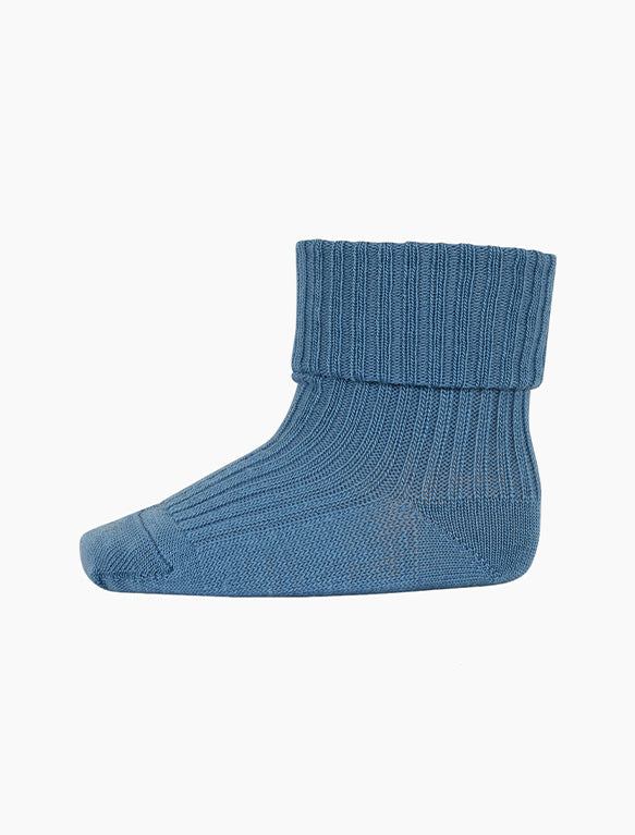 Image of Wool Rib Socks in Provincial Blue.