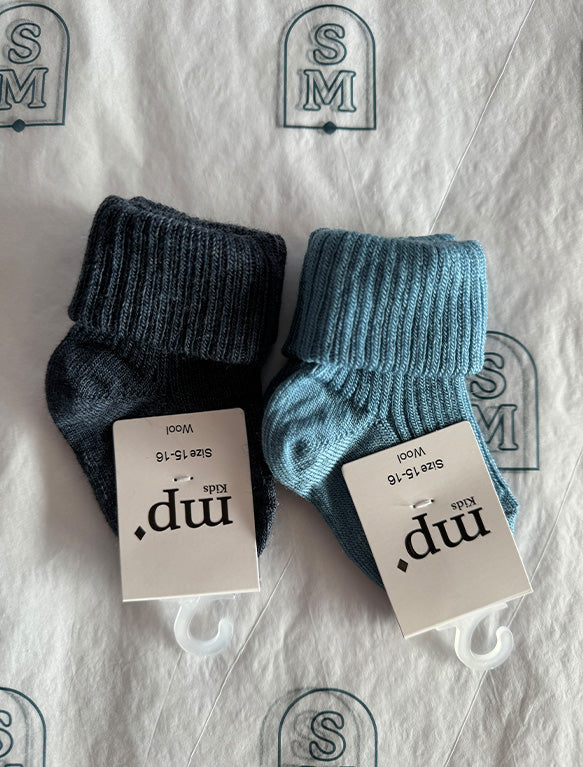 Image of Wool Rib Socks in Provincial Blue.