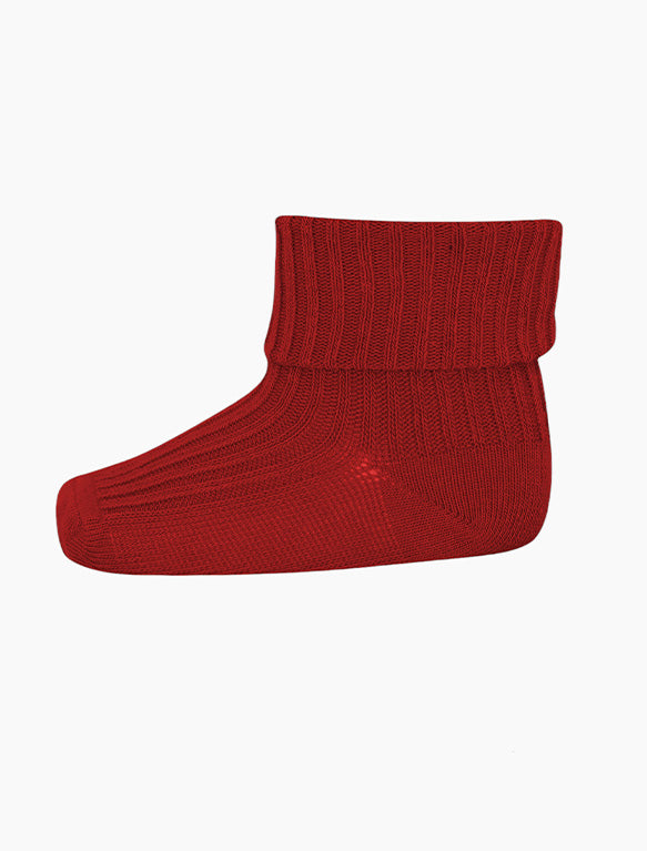 Image of Wool Rib Sock in Tomato.