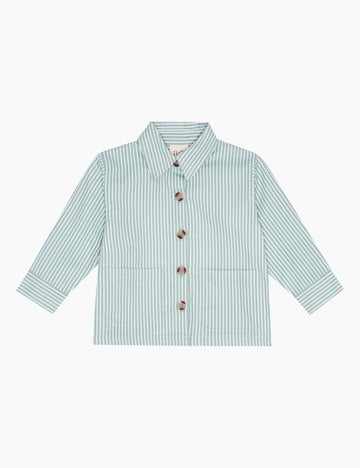 image of birk overshirt in misty blue stripe