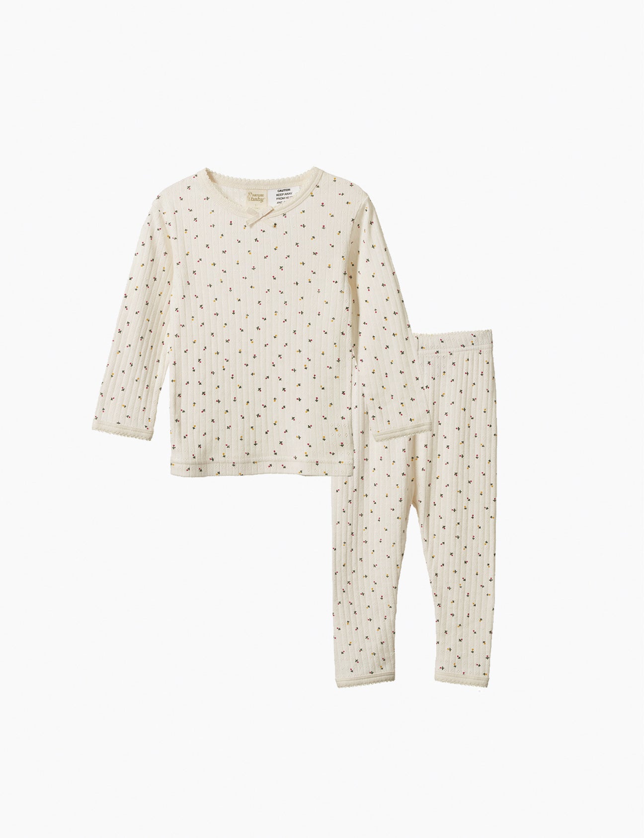 image of Long Sleeve Pointelle Pajamas in Aster Floral
