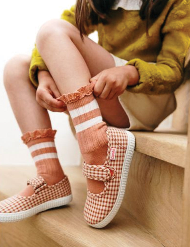 image of nicole varsity sock in rose