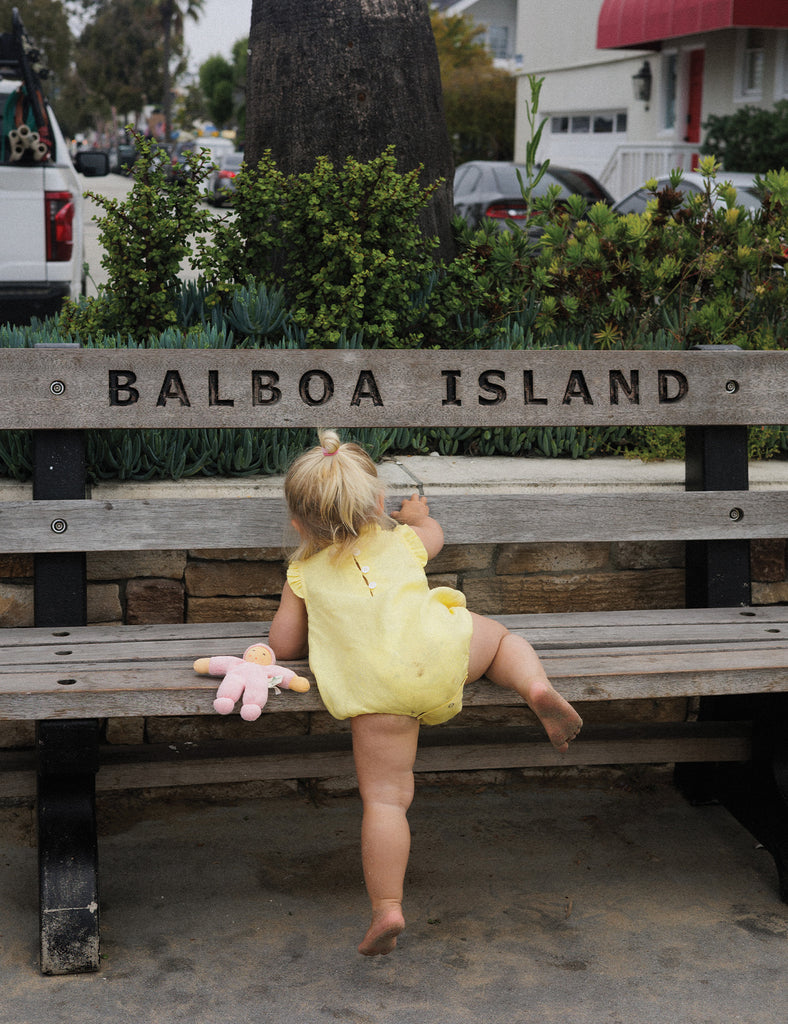 Image of Summer Jean Romper in Daffodil