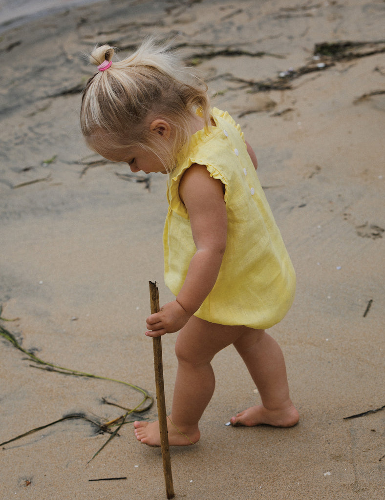 Image of Summer Jean Romper in Daffodil