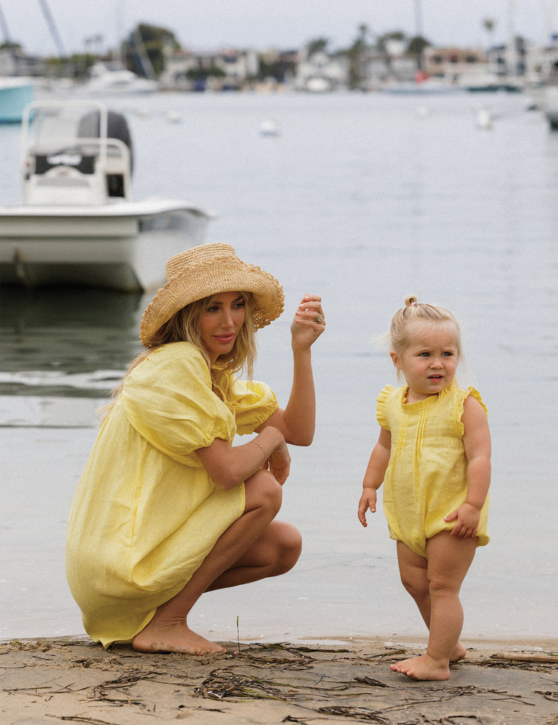 Image of Summer Jean Romper in Daffodil