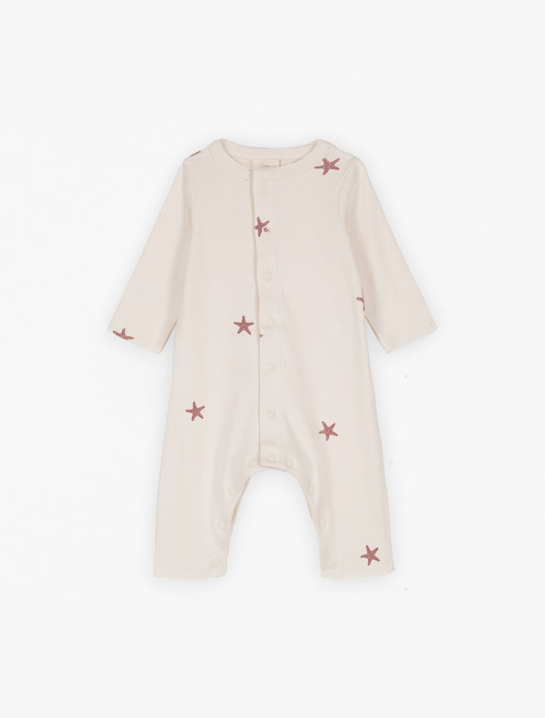 Ben Jumpsuit in Pink Starfish flat lay image.