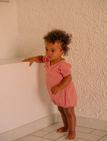 Cloud Romper in Blush Pink lifestyle image.