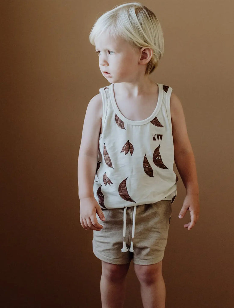 Organic Shorts in Almond lifestyle image.