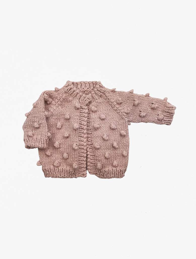 The Blueberry Hill Popcorn Cardigan in Blush flat image