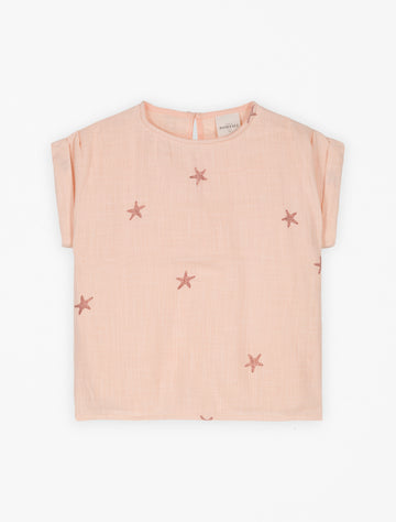 Praslin Top in Pink Starfish flat image.
