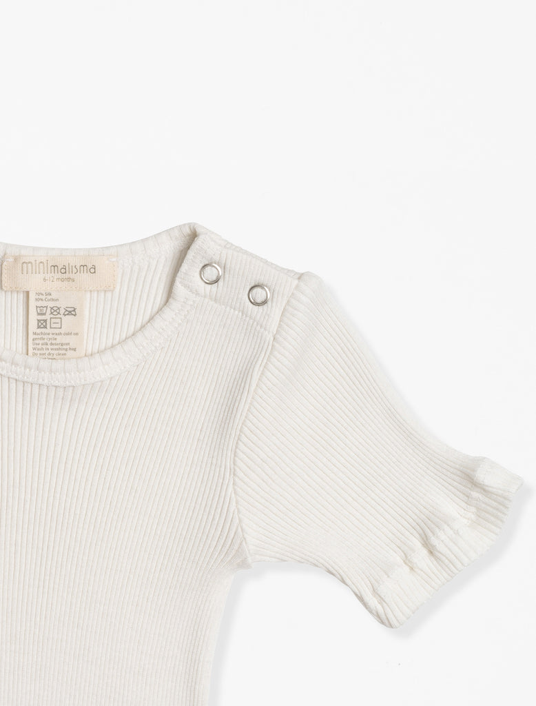 Minimalisma Silk Knit Top in Cream flat image