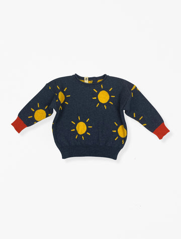 All Over Sun Sweater in Night blue flat image.