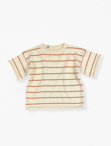 Sunny Striped Tee in Tortoise Red flat image