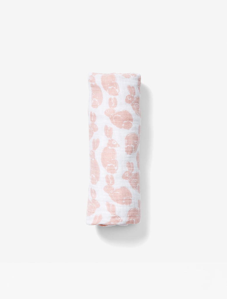 Lewis Bunny Swaddle in Blush flat lay image