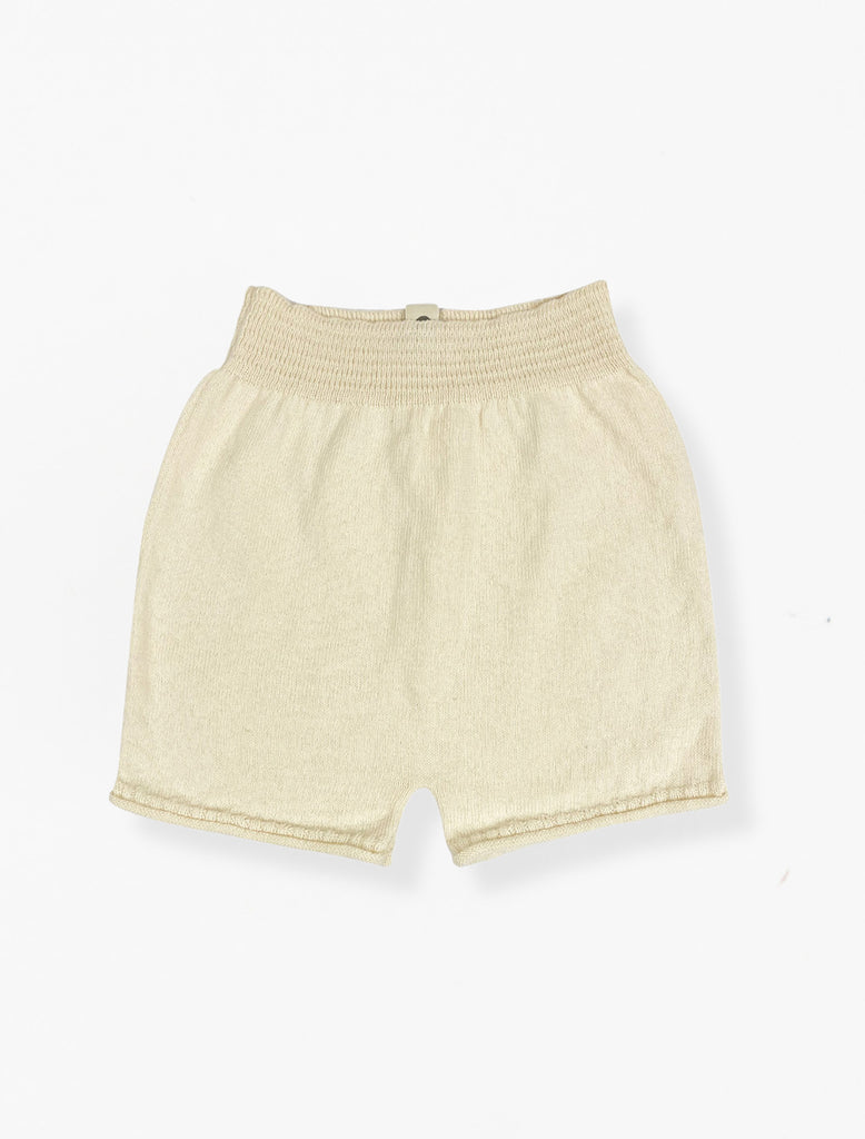 Universe Knit Shorts in Milk flat image.