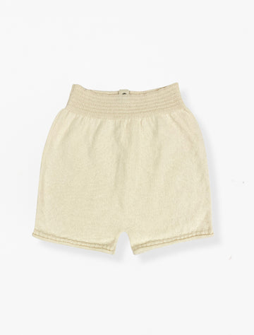 Universe Knit Shorts in Milk flat image.